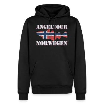 Voyage de pêche en Norvège - Sweat à capuche Premium bio Homme - noir - Devant - Nico (187cm)