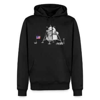 Mondlandefähre auf dem Mond - Männer Premium Bio Hoodie - Schwarz - Vorne - Nico (187cm)