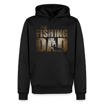 The Fishing Dad - Pêche papa pêcher - Sweat à capuche Premium bio Homme - noir - Devant - Nico (187cm)