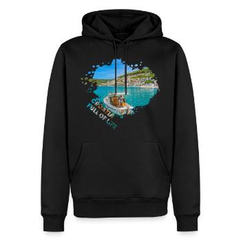 Croatie Croate Hrvatska Croatie Croates Croates Croates - Sweat à capuche Premium bio Homme - noir - Devant - Nico (187cm)