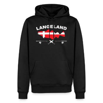 Langeland Angeln Dänemark Dorsch - Männer Premium Bio Hoodie - Schwarz - Vorne - Nico (187cm)