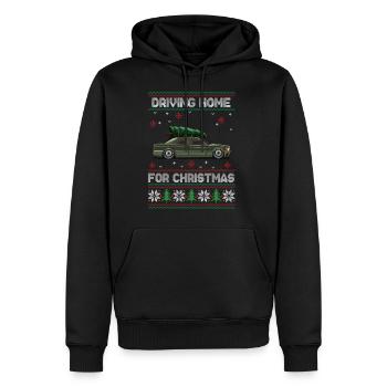 Weihnachten Weihnachtsbaum Oldtimer Auto Xmas Ugly - Männer Premium Bio Hoodie - Schwarz - Vorne - Nico (187cm)