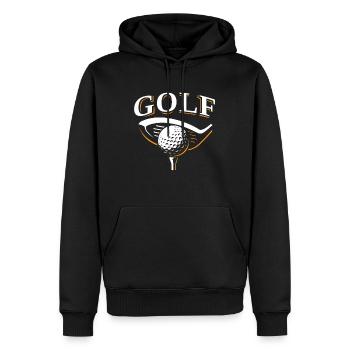 Golf - Männer Premium Bio Hoodie - Schwarz - Vorne - Nico (187cm)