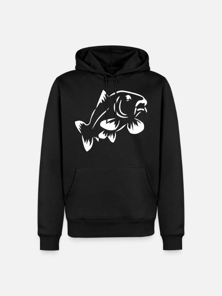 Carp Fish Drawing - Men’s Premium Organic Hoodie - black