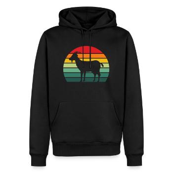 Ziege Retro Geschenk Ziege T-Shirt - Männer Premium Bio Hoodie - Schwarz - Vorne - Nico (187cm)
