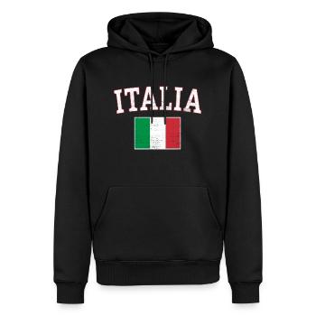Italia Flagge Italien Rom Italienisch - Männer Premium Bio Hoodie - Schwarz - Vorne - Nico (187cm)
