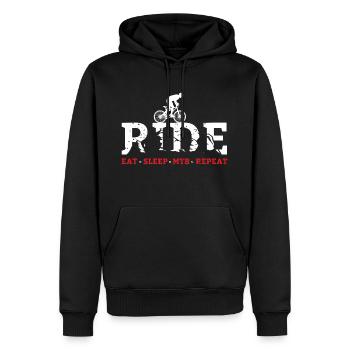 Mountain bike MTB retro mountain bike - Men’s Premium Organic Hoodie - black - Front - Nico (187cm)