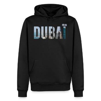 Dubai - Men’s Premium Organic Hoodie - black - Front - Nico (187cm)