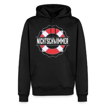 Nichtschwimmer Bademeister Lustig Freibad - Männer Premium Bio Hoodie - Schwarz - Vorne - Nico (187cm)
