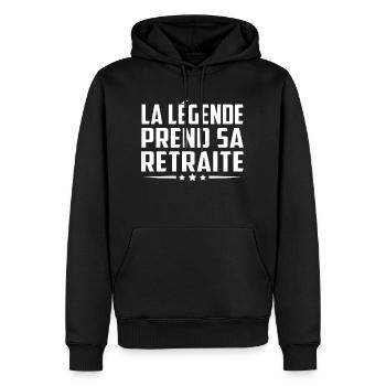 La légende prend sa retraite cadeau retraité - Sweat à capuche Premium bio Homme - noir - Devant - Nico (187cm)