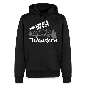 Je vais marcher - Sweat à capuche Premium bio Homme - noir - Devant - Nico (187cm)