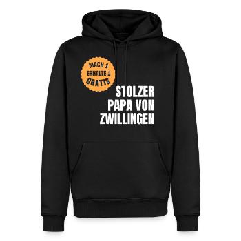 Zwillingspapa Zwillingsvater Papa Vater Zwillinge - Männer Premium Bio Hoodie - Schwarz - Vorne - Nico (187cm)