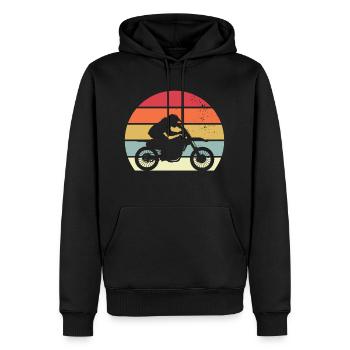 retro motocross motorcycle sport moto - Sweat à capuche Premium bio Homme - noir - Devant - Nico (187cm)