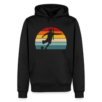 retro Fußball t-Shirt Fußball - Männer Premium Bio Hoodie - Schwarz - Vorne - Nico (187cm)