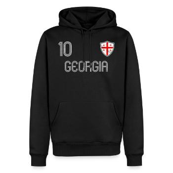 Georgien Fußball Mannschaft - Männer Premium Bio Hoodie - Schwarz - Vorne - Nico (187cm)