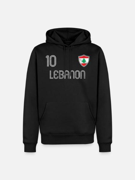 Libanon Fußball Mannschaft - Männer Premium Bio Hoodie - Schwarz