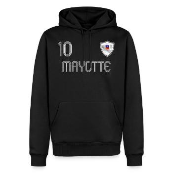 Mayotte Fußball Mannschaft - Männer Premium Bio Hoodie - Schwarz - Vorne - Nico (187cm)