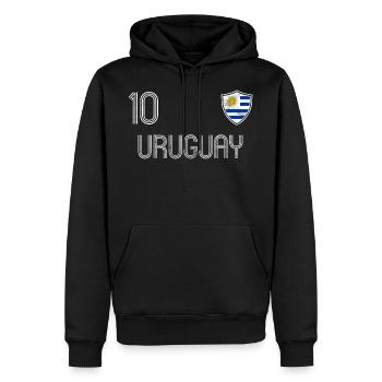 Uruguay Fußball Mannschaft - Männer Premium Bio Hoodie - Schwarz - Vorne - Nico (187cm)