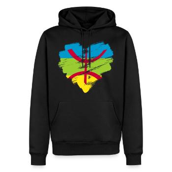 Amazigh - Männer Premium Bio Hoodie - Schwarz - Vorne - Nico (187cm)