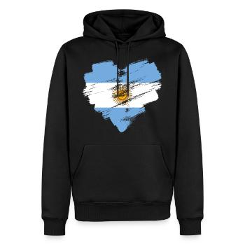 Argentinien - Männer Premium Bio Hoodie - Schwarz - Vorne - Nico (187cm)