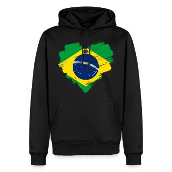 Brasilien - Männer Premium Bio Hoodie - Schwarz - Vorne - Nico (187cm)