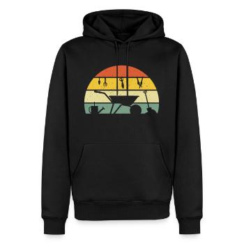 Retro-Gärtnern T-Shirt Gärtner - Männer Premium Bio Hoodie - Schwarz - Vorne - Nico (187cm)
