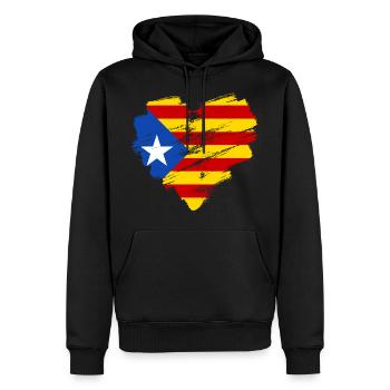 Catalogne - Sweat à capuche Premium bio Homme - noir - Devant - Nico (187cm)