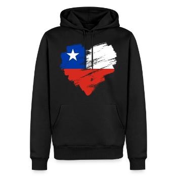 Chile - Männer Premium Bio Hoodie - Schwarz - Vorne - Nico (187cm)