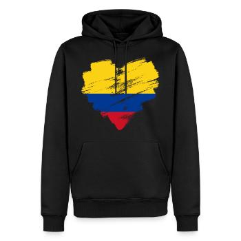 Colombie - Sweat à capuche Premium bio Homme - noir - Devant - Nico (187cm)