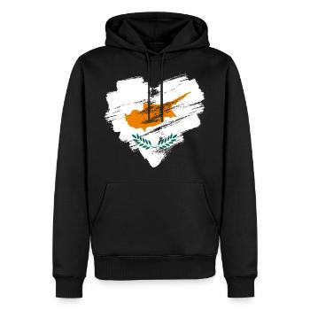 Chypre - Sweat à capuche Premium bio Homme - noir - Devant - Nico (187cm)