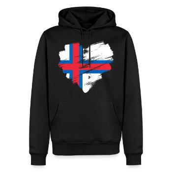 Îles Féroé - Sweat à capuche Premium bio Homme - noir - Devant - Nico (187cm)