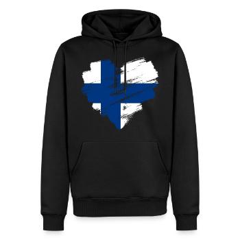 Finlande - Sweat à capuche Premium bio Homme - noir - Devant - Nico (187cm)