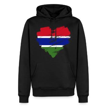 Gambie - Sweat à capuche Premium bio Homme - noir - Devant - Nico (187cm)