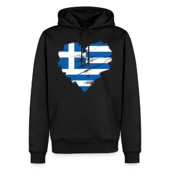Griechenland - Männer Premium Bio Hoodie - Schwarz - Vorne - Nico (187cm)