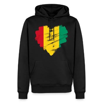 Guinée - Sweat à capuche Premium bio Homme - noir - Devant - Nico (187cm)