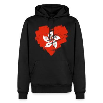 Hong Kong - Sweat à capuche Premium bio Homme - noir - Devant - Nico (187cm)