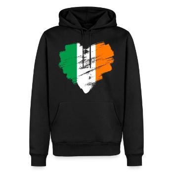 Irlande - Sweat à capuche Premium bio Homme - noir - Devant - Nico (187cm)