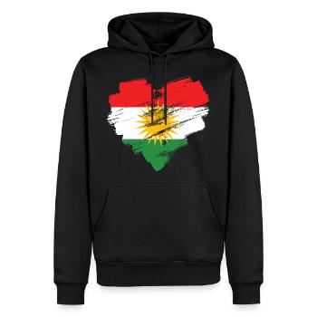 Kurdistan - Sweat à capuche Premium bio Homme - noir - Devant - Nico (187cm)