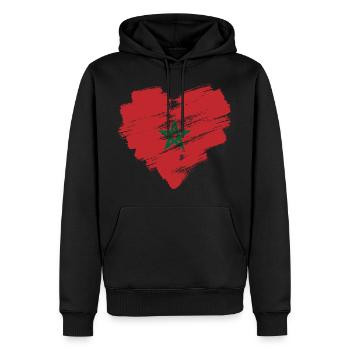 Maroc - Sweat à capuche Premium bio Homme - noir - Devant - Nico (187cm)