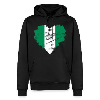 Nigeria - Männer Premium Bio Hoodie - Schwarz - Vorne - Nico (187cm)