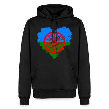 Rom - Sweat à capuche Premium bio Homme - noir - Devant - Nico (187cm)