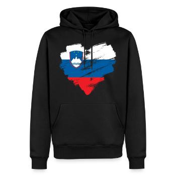 Slowenien - Männer Premium Bio Hoodie - Schwarz - Vorne - Nico (187cm)