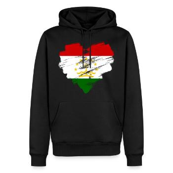 Tadjikistan - Sweat à capuche Premium bio Homme - noir - Devant - Nico (187cm)
