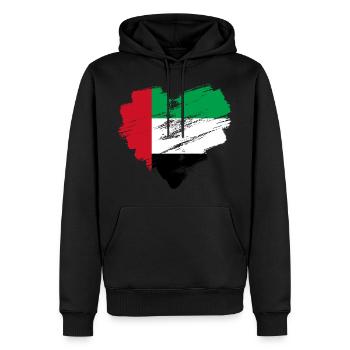 E.A.U - Sweat à capuche Premium bio Homme - noir - Devant - Nico (187cm)