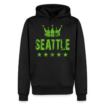 Seattle Crown Stars - Men’s Premium Organic Hoodie - black - Front - Nico (187cm)