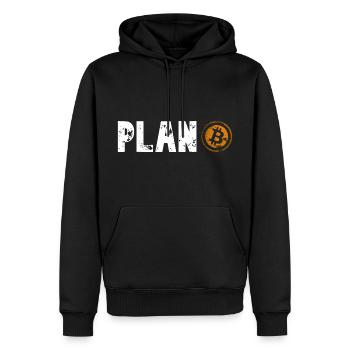 plan bitcoin vintage B BITCOIN LOGO DESIGN - Sweat à capuche Premium bio Homme - noir - Devant - Nico (187cm)