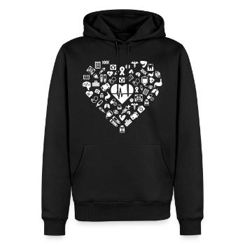 Ich Liebe Erste Hilfe | Arzt Krankenschwester Herz - Männer Premium Bio Hoodie - Schwarz - Vorne - Nico (187cm)