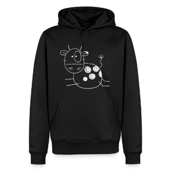 Coole Kuh I Strichmännchen Rind Bauer Geschenk - Männer Premium Bio Hoodie - Schwarz - Vorne - Nico (187cm)