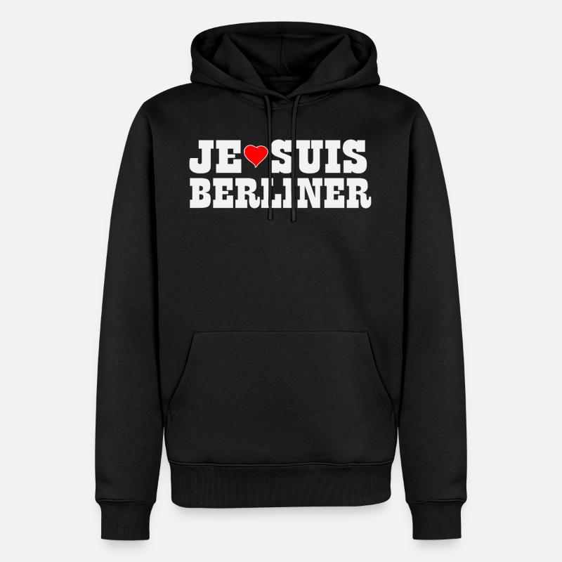 Berlin - Je Suis Berliner - Sweat à capuche Premium bio Homme - noir
