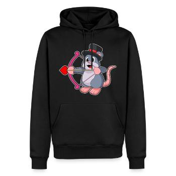 Mariage avec le grand chapeau de marié souris - Sweat à capuche Premium bio Homme - noir - Devant - Nico (187cm)